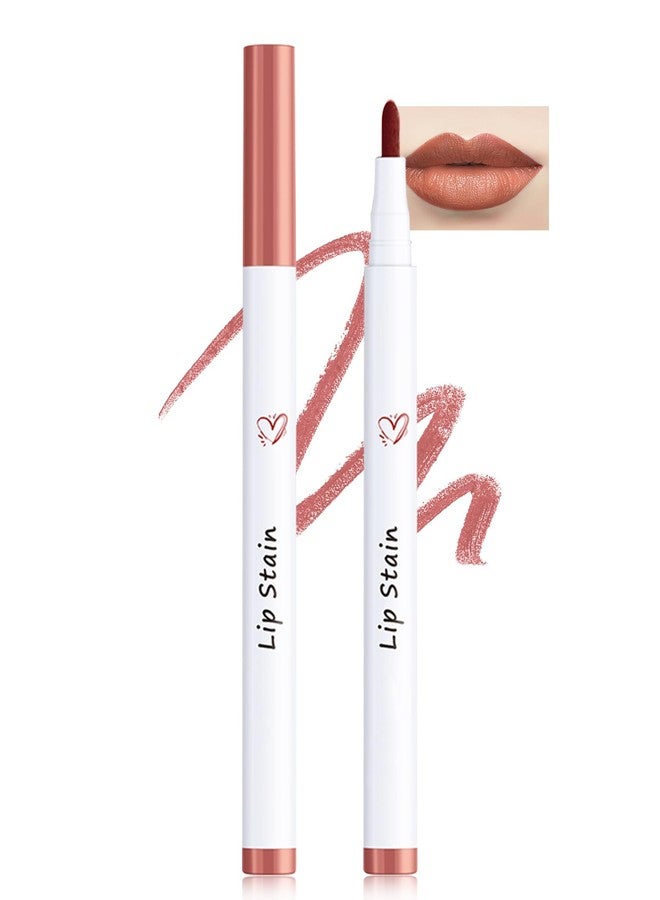 LYSdefeu Lip Liner Stain Mark Pen-1Pcs Brown Liquid Lip Tint, Longlasting Waterproof Smudgeproof Lipstick Lipcolor, Precise Chisel Tip Smooth Lip Gloss Pen, Christmas Makeup Gift for Women Girl-05 - Image 1